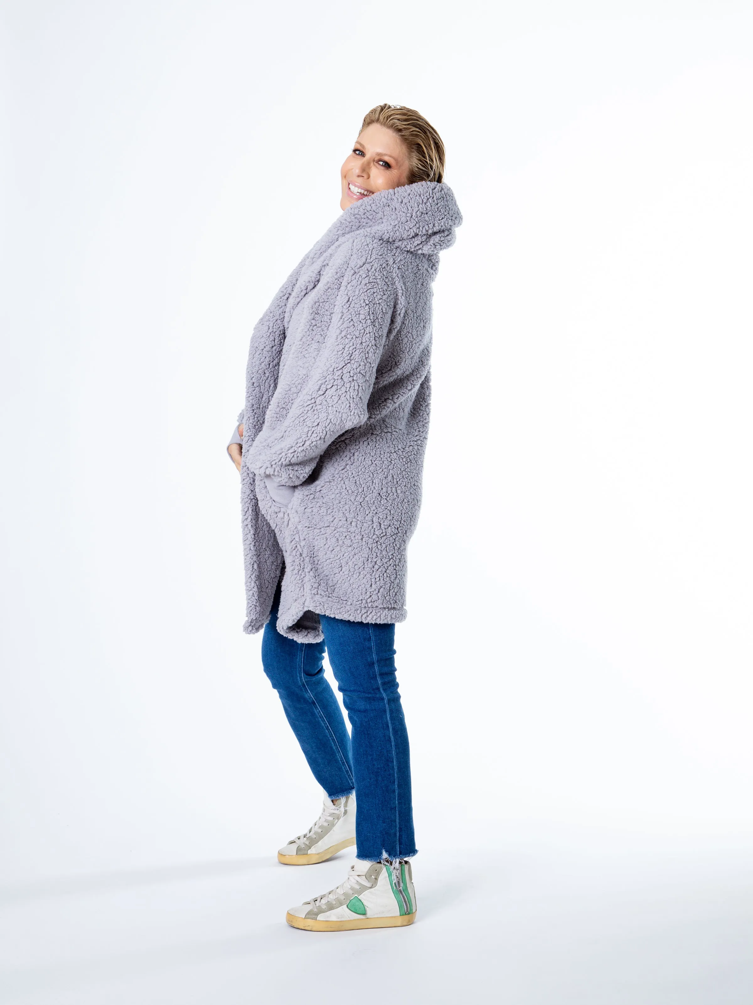 Classic Unisex Sherpa Lounger Jacket sold by Jill Martin product image thumbnail 5