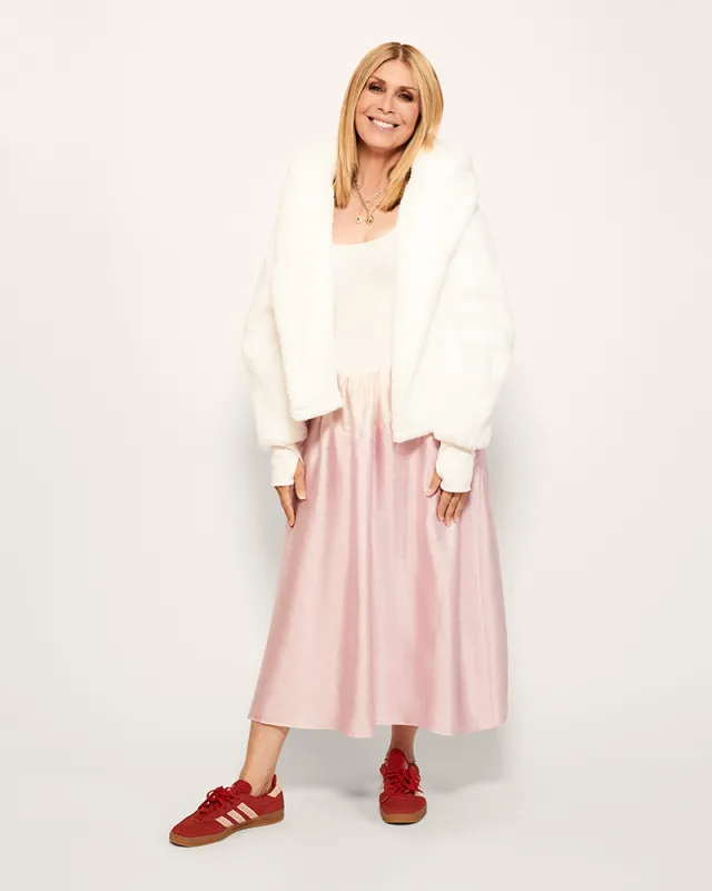 Classic Cropped Sherpa Lounger Jacket made by Jill Martin