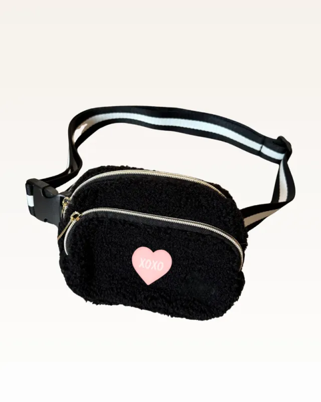 'XOXO' Regulation Size Sherpa Fanny Pack sold by Jill Martin