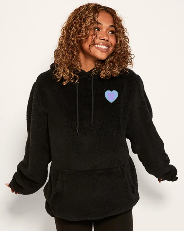 'Kiss Me' Sherpa Hoodie sold by Jill Martin