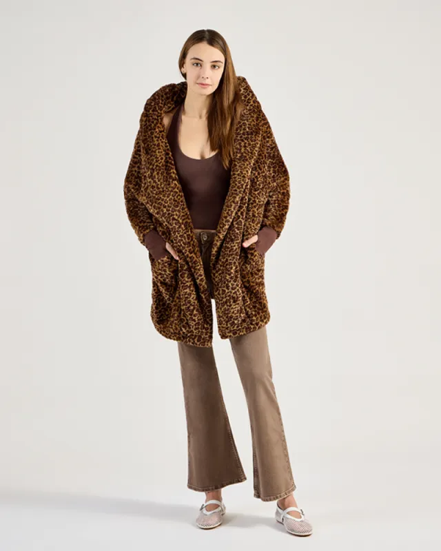 The Luxe Unisex Lounger Lite Jacket - Vintage Leopard made by Jill Martin