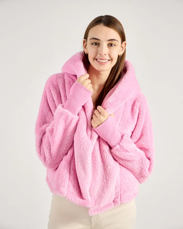 The Cropped Luxe Lounger Lite Jacket - Bubblegum Pink sold by Jill Martin