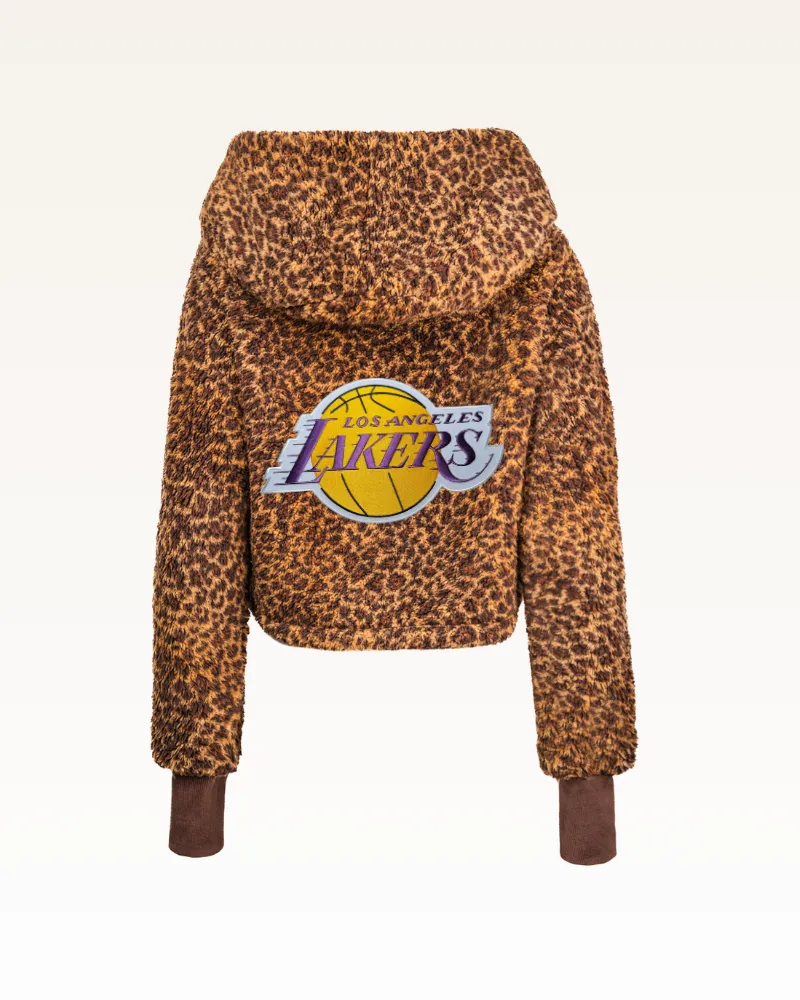 Los Angeles Lakers Logo Cropped Sherpa Lounger Jacket sold by Jill Martin