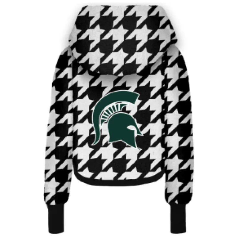 Michigan State University Logo Cropped Sherpa Lounger Jacket made by Jill Martin