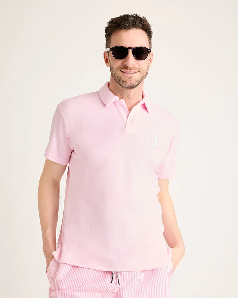 Men's Terry Polo - Pink sold by Jill Martin