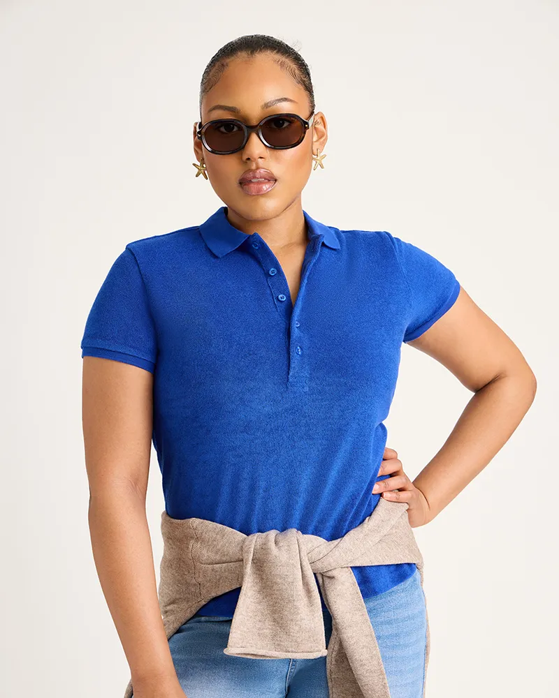Women's Terry Polo - Royal Blue sold by Jill Martin product image thumbnail 4