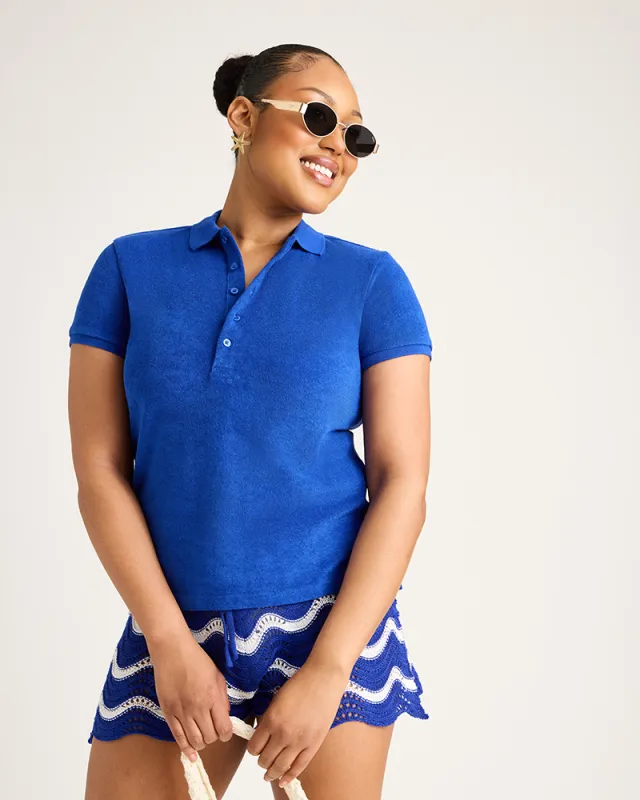 Women's Terry Polo - Royal Blue made by Jill Martin