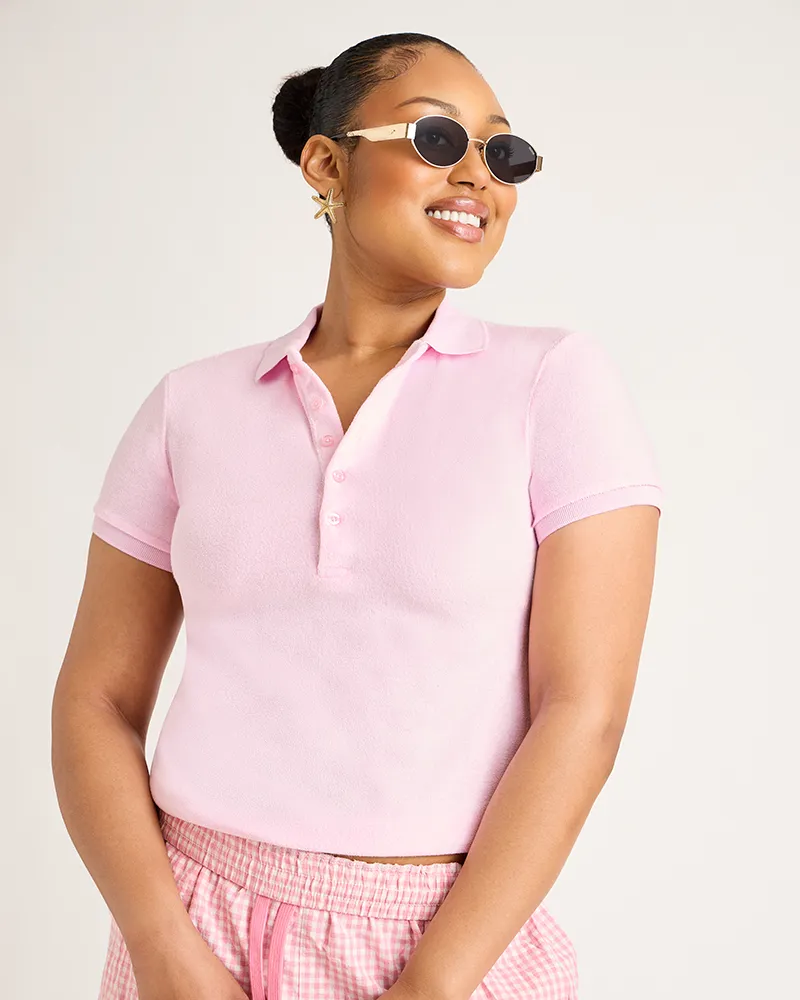 Women's Terry Polo - Pink sold by Jill Martin