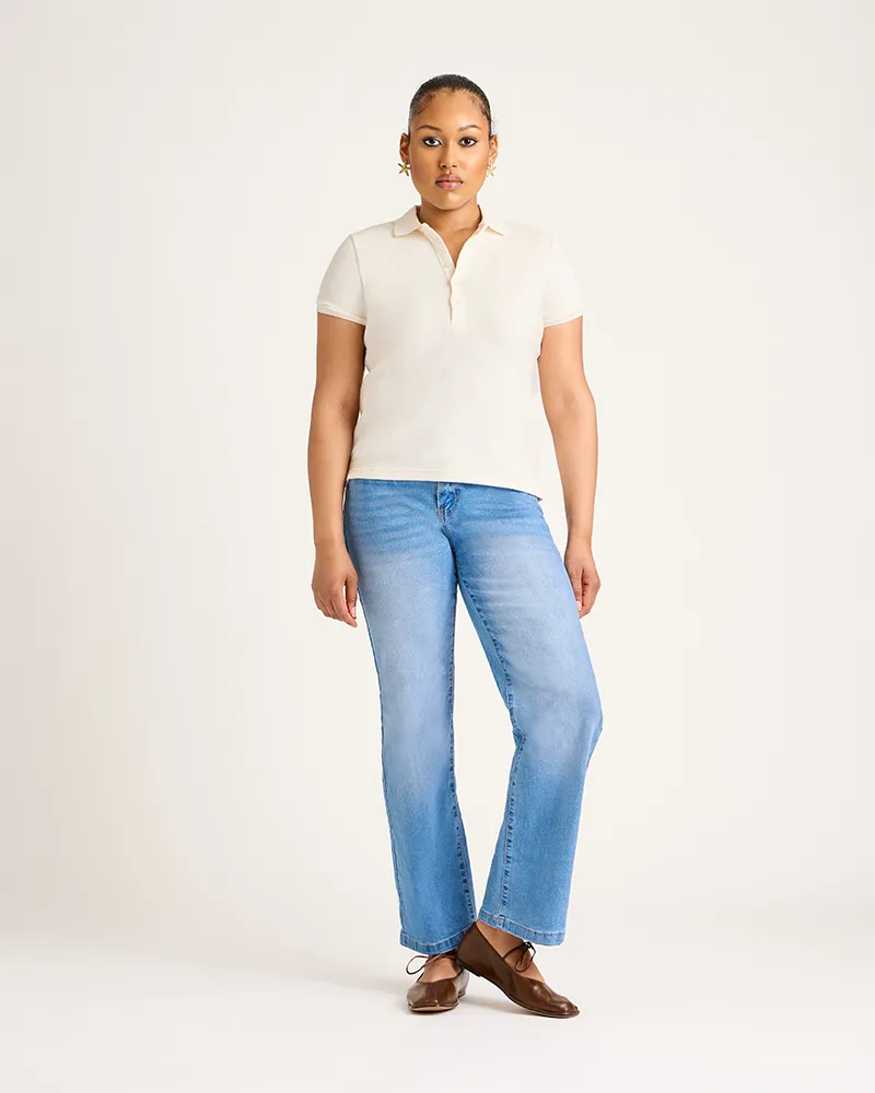 Women's Terry Polo - White sold by Jill Martin