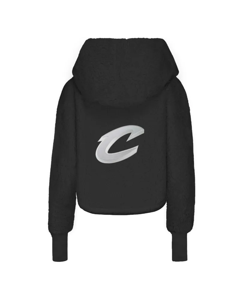 Cleveland Cavaliers Cropped Sherpa Lounger Jacket Black sold by Jill Martin product image thumbnail 3