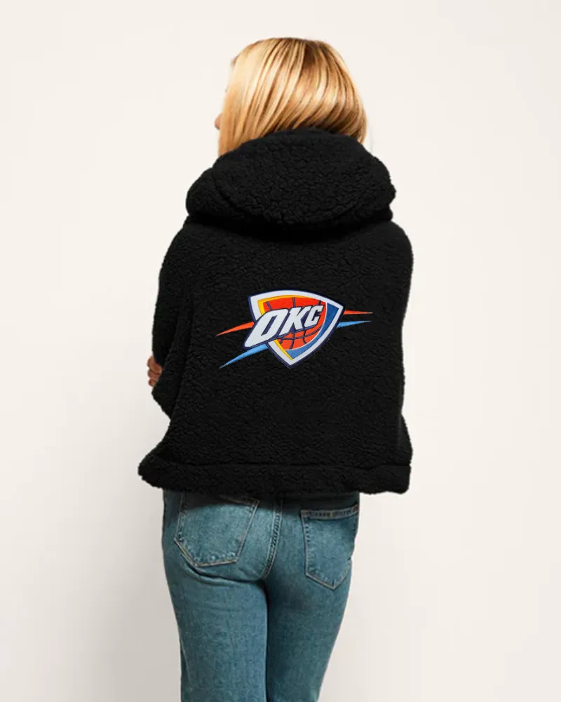 Oklahoma City Thunder Cropped Sherpa Lounger Jacket sold by Jill Martin