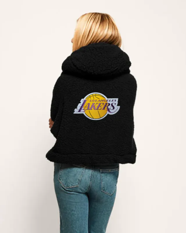 Los Angeles Lakers Cropped Sherpa Lounger Jacket made by Jill Martin