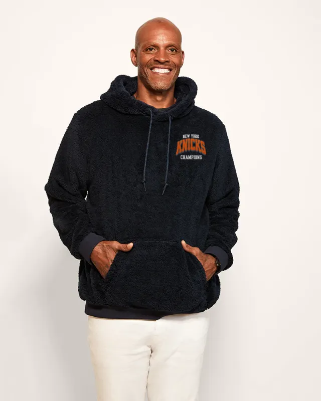 New York Knicks 2026 NBA Champions Unisex Blanket Hoodie - Navy made by Jill Martin