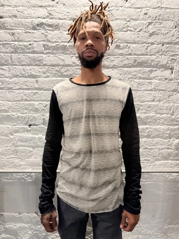 ZBT JAMAICA || .5 PRIMORDIAL LONG SLEEVE ||\ COTTON ||  BLACK  STRIPE made by zam barrett