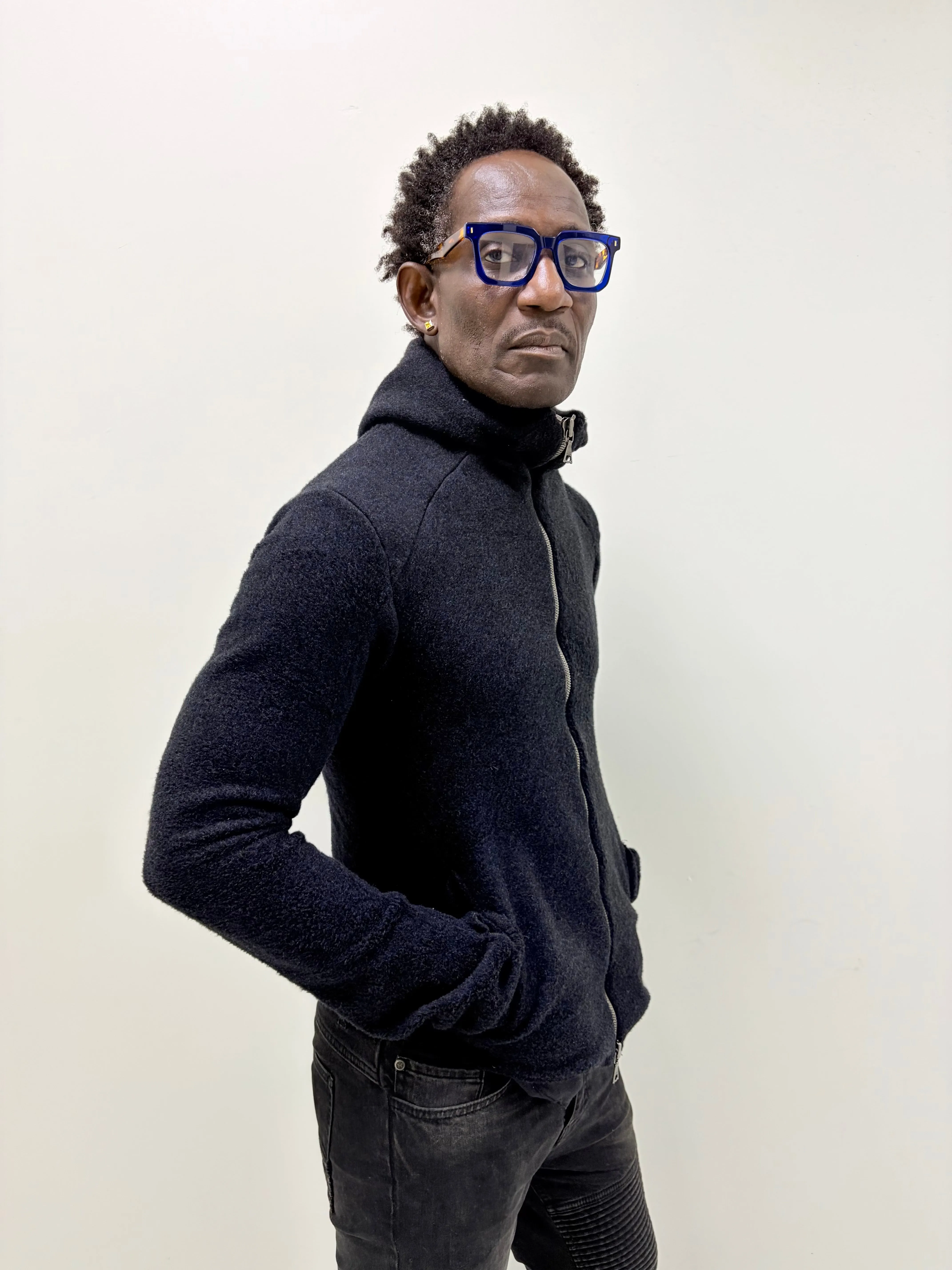 FW25 || HENRIKKSON HOODED TOP || BLACK || COTTON sold by zam barrett product image thumbnail 3