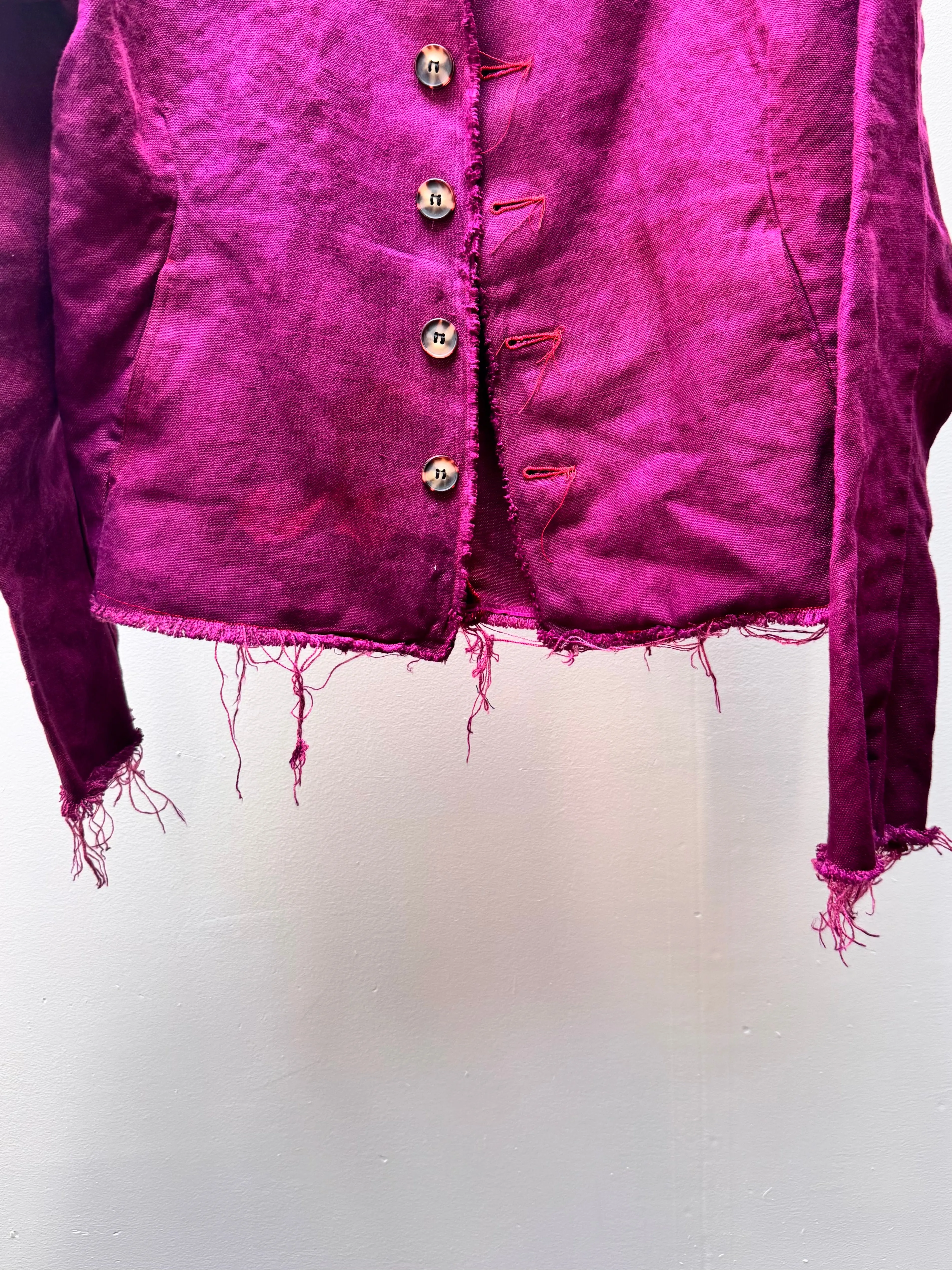 FW25 || PROTOLOGICAL ARCHETYPE SHIRT JACKET || MAROON - LINEN sold by zam barrett product image thumbnail 5