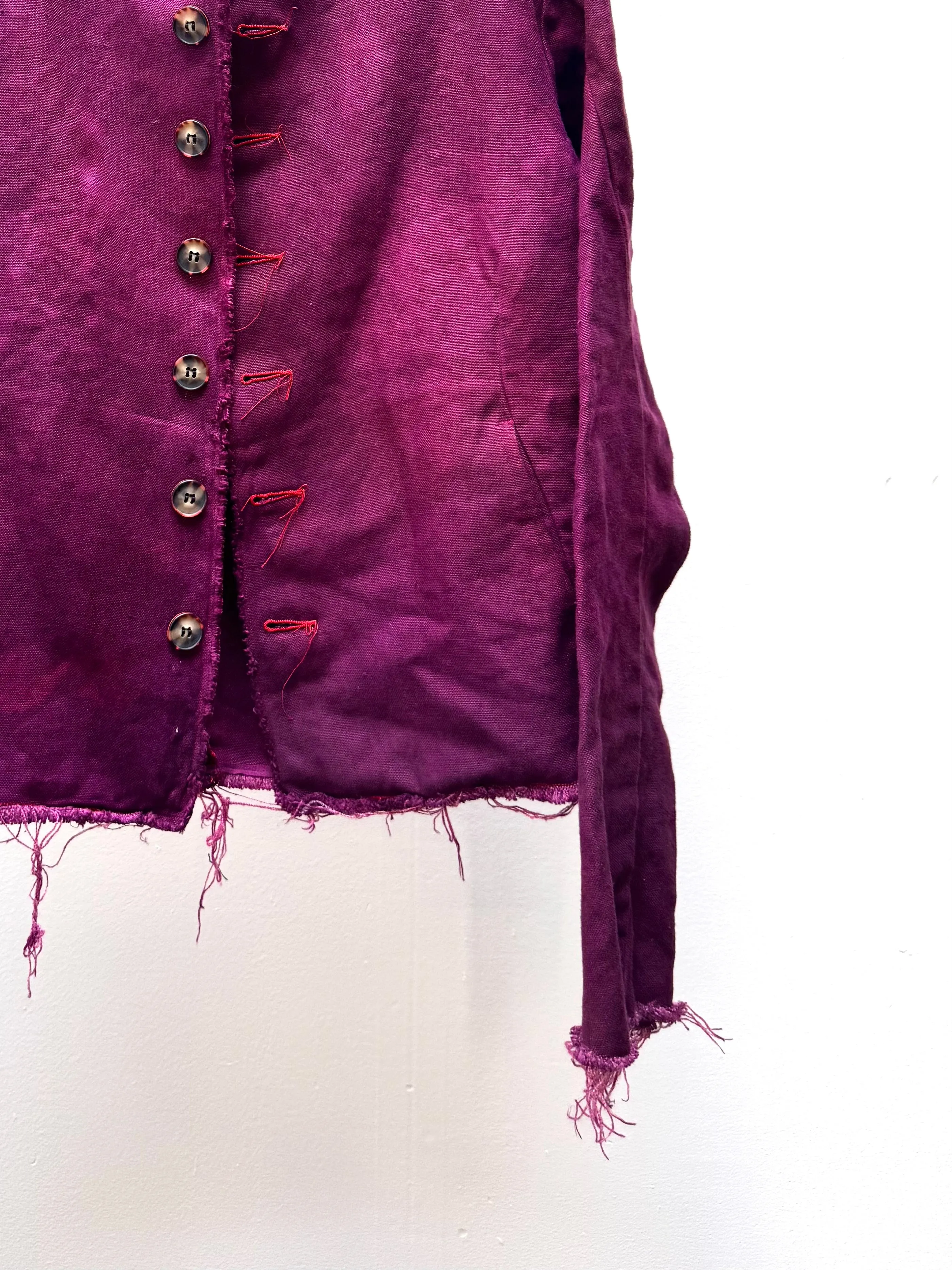 FW25 || PROTOLOGICAL ARCHETYPE SHIRT JACKET || MAROON - LINEN sold by zam barrett product image thumbnail 2