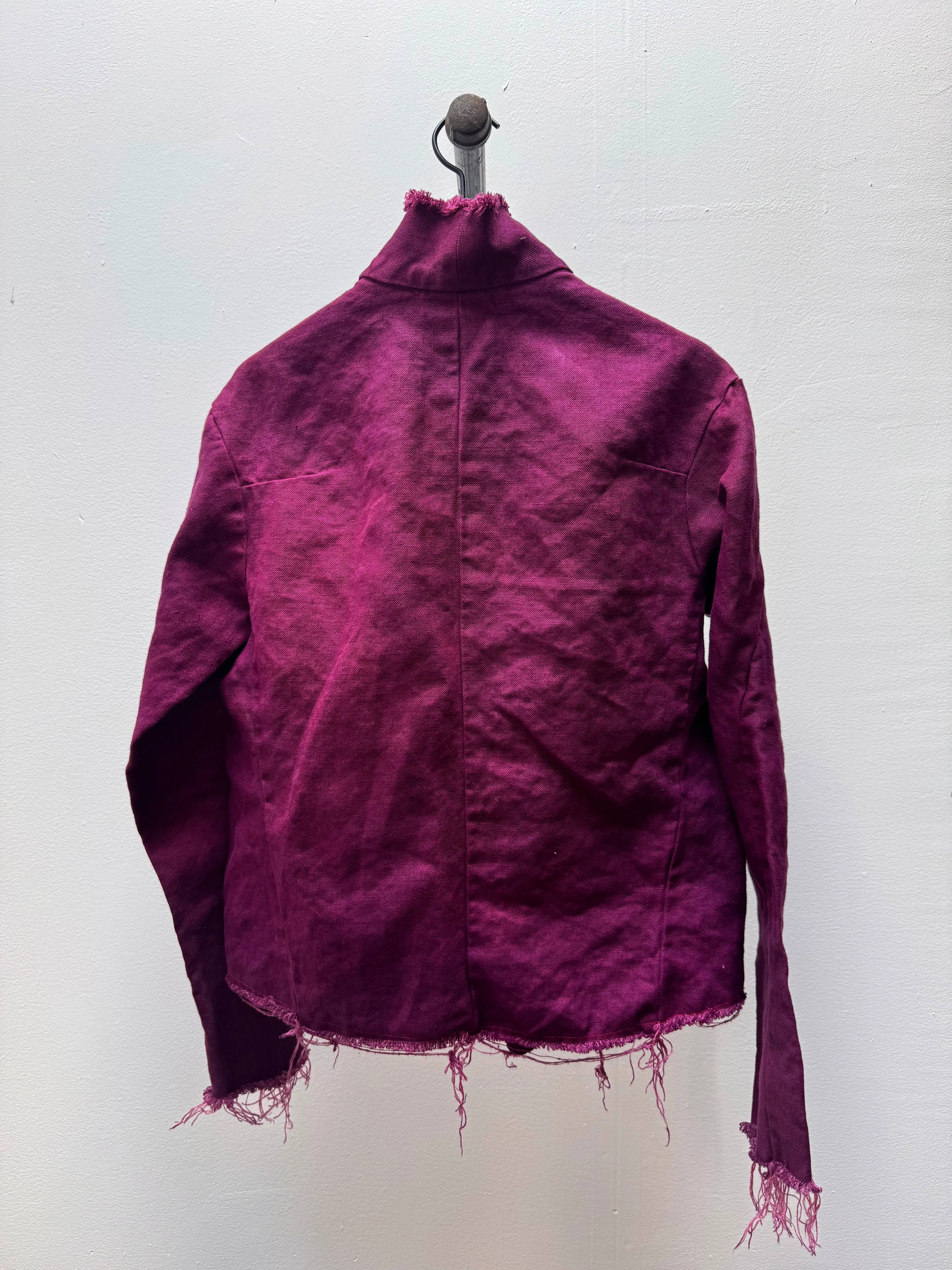 FW25 || PROTOLOGICAL ARCHETYPE SHIRT JACKET || MAROON - LINEN sold by zam barrett product image thumbnail 3
