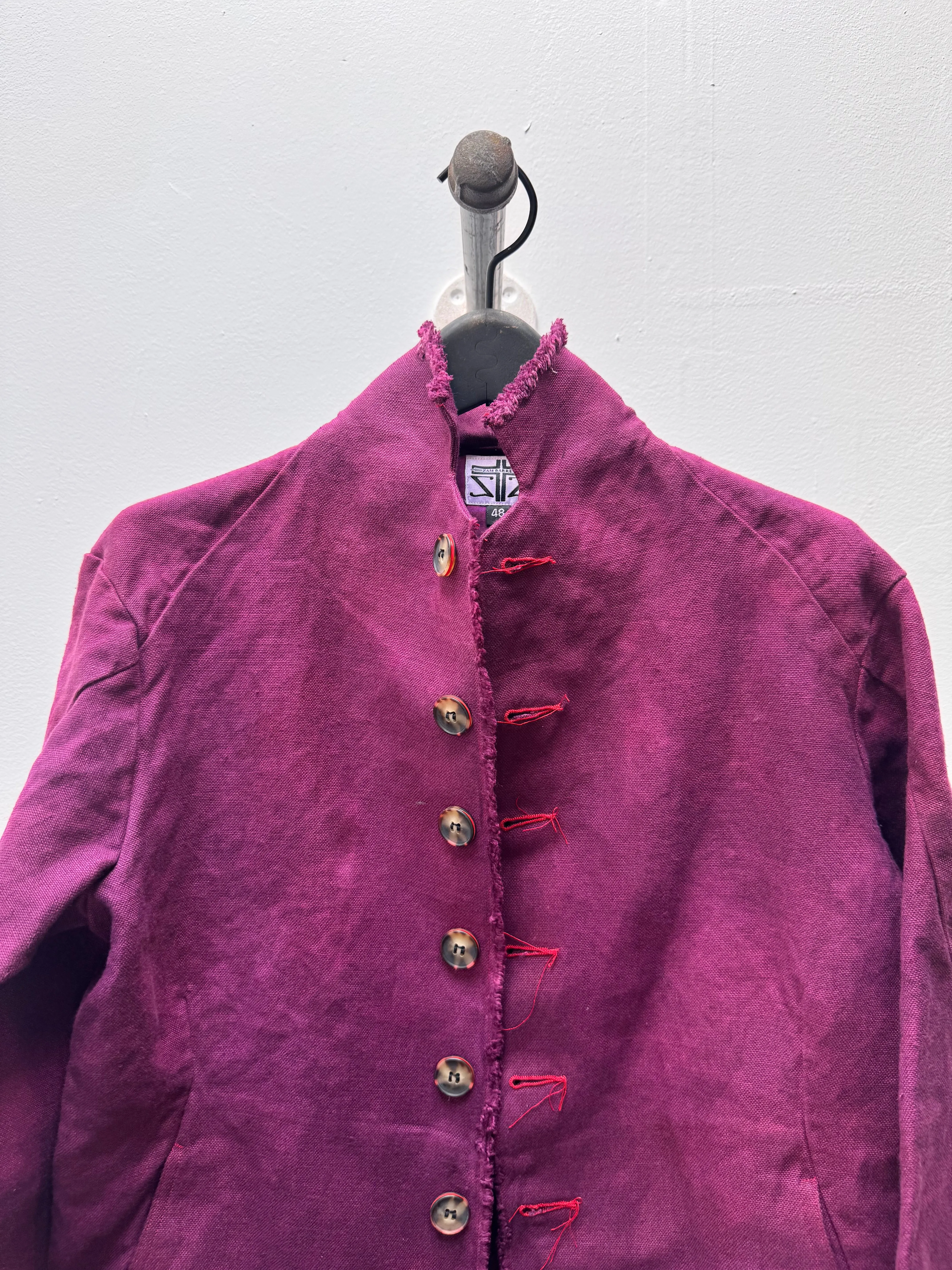 FW25 || PROTOLOGICAL ARCHETYPE SHIRT JACKET || MAROON - LINEN sold by zam barrett product image thumbnail 4