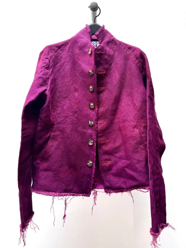 FW25 || PROTOLOGICAL ARCHETYPE SHIRT JACKET || MAROON - LINEN made by zam barrett
