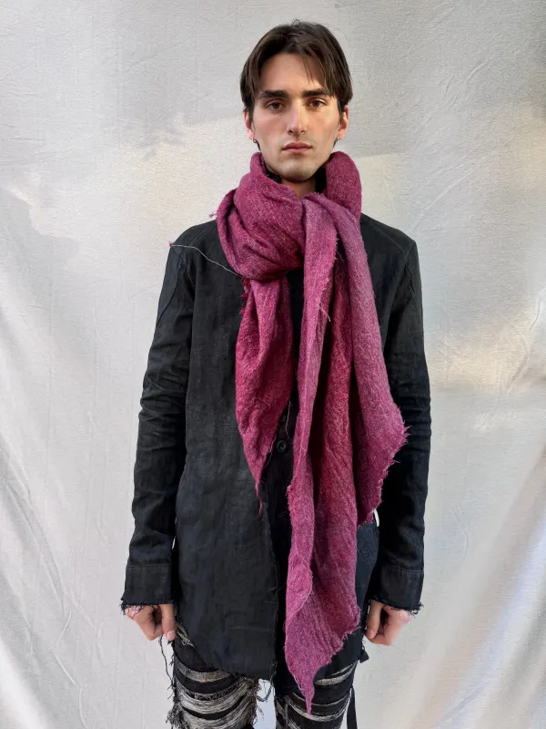 FW25 || LARGE BOILED WOOL BROCADE STOLE || RED sold by zam barrett