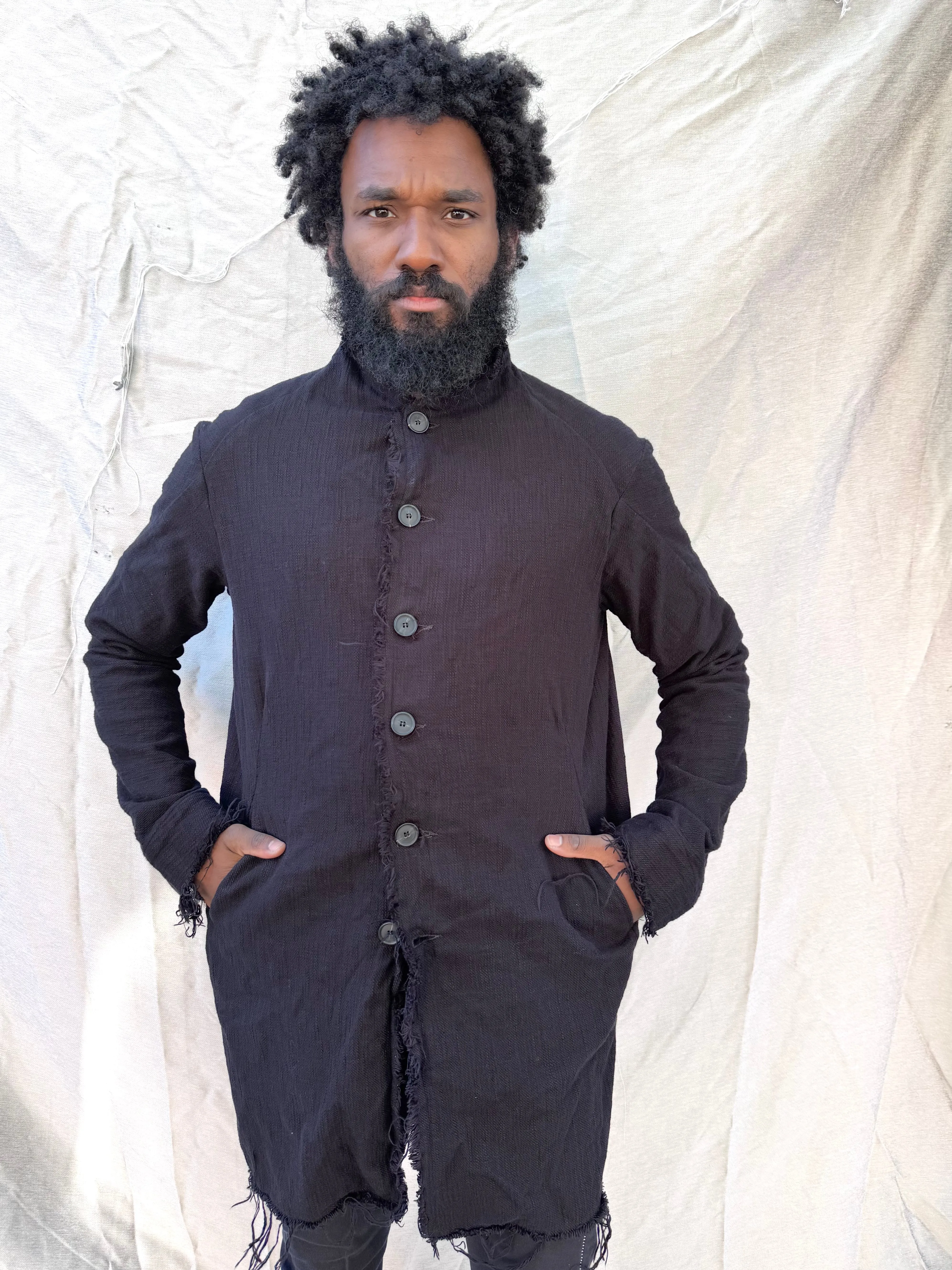 FW25 || PROTOLOGICAL ARCHETYPE LONG SHIRT JACKET || BLACK sold by zam barrett product image thumbnail 3