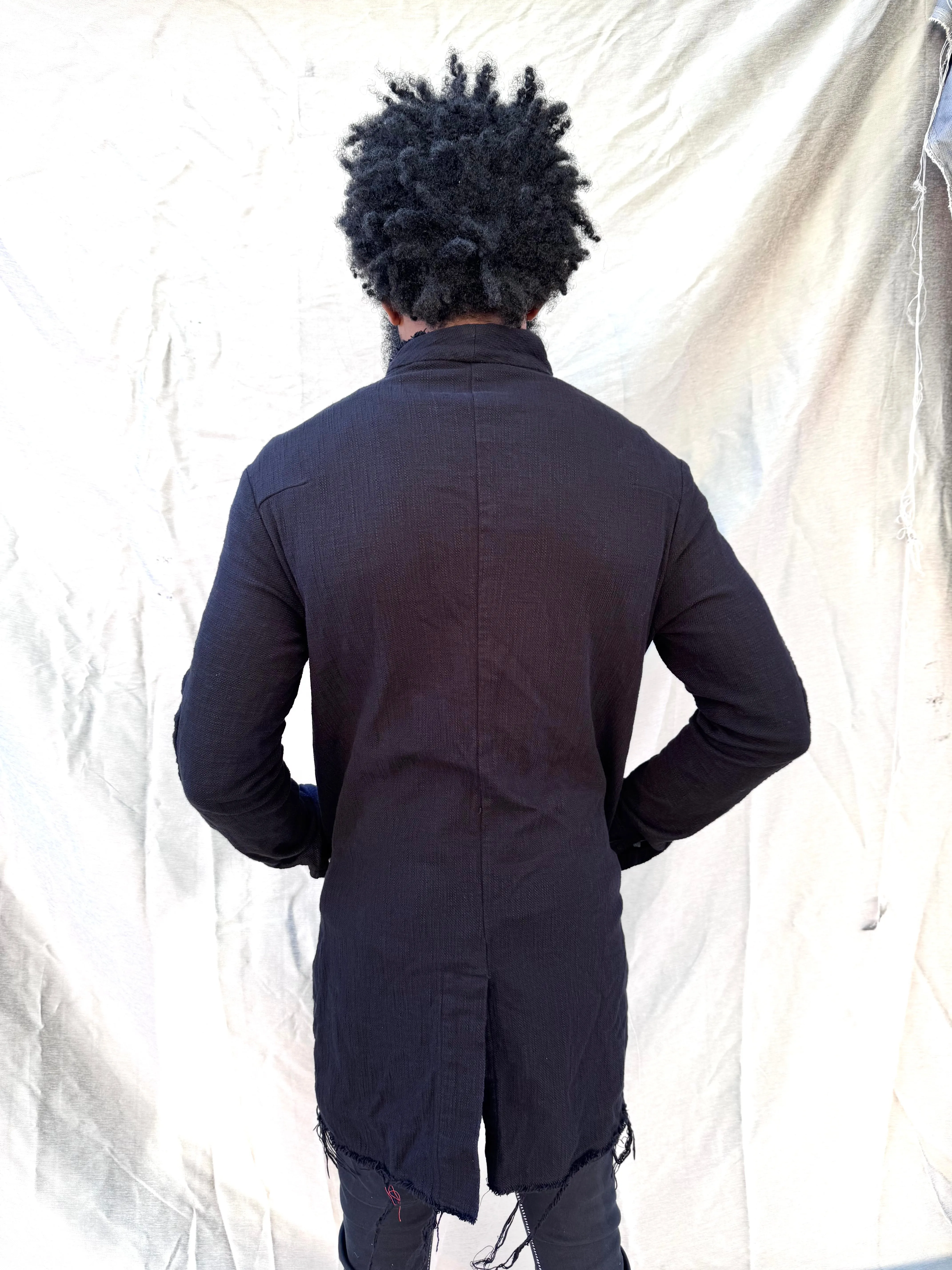 FW25 || PROTOLOGICAL ARCHETYPE LONG SHIRT JACKET || BLACK sold by zam barrett product image thumbnail 4