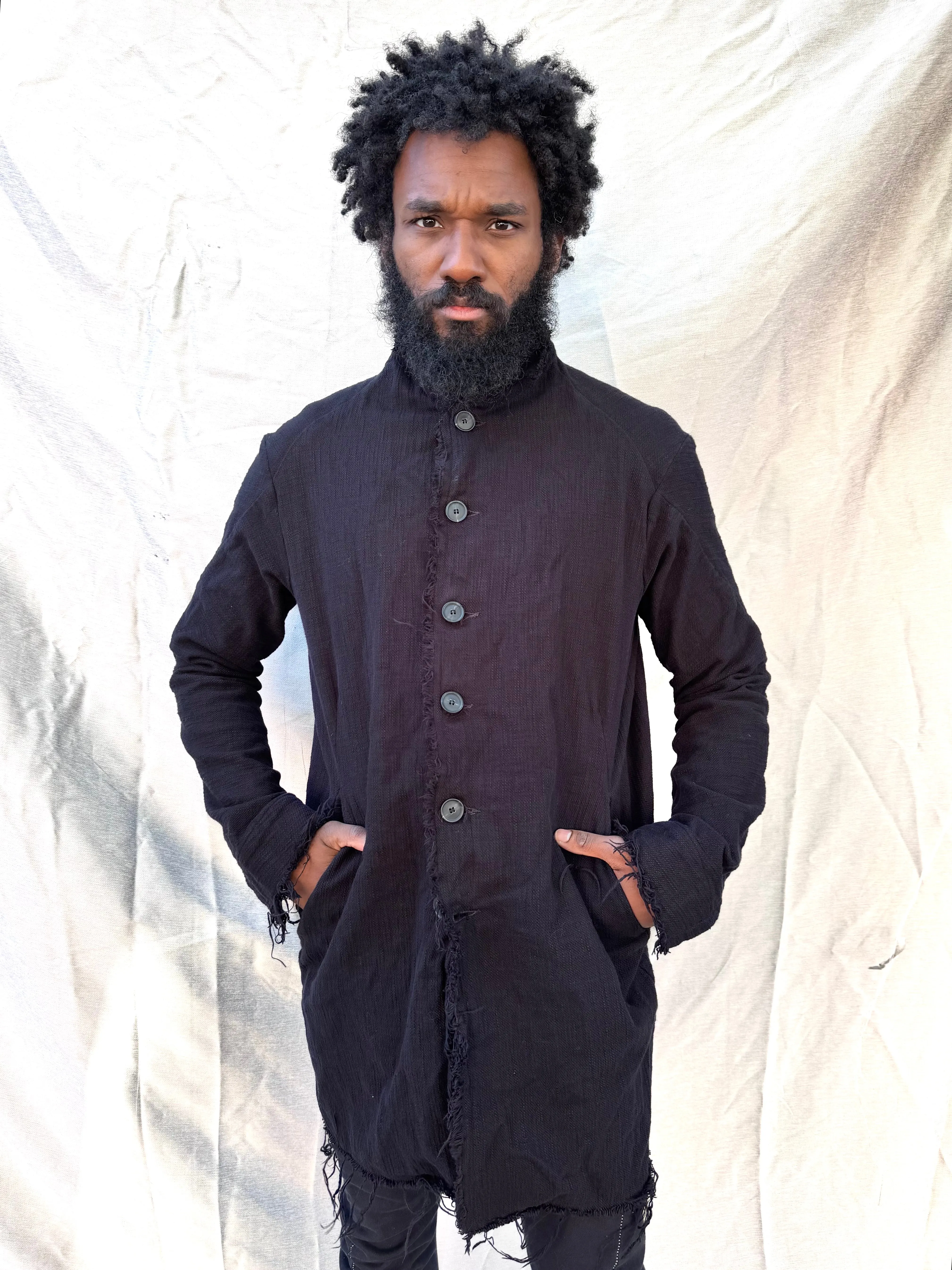 FW25 || PROTOLOGICAL ARCHETYPE LONG SHIRT JACKET || BLACK sold by zam barrett