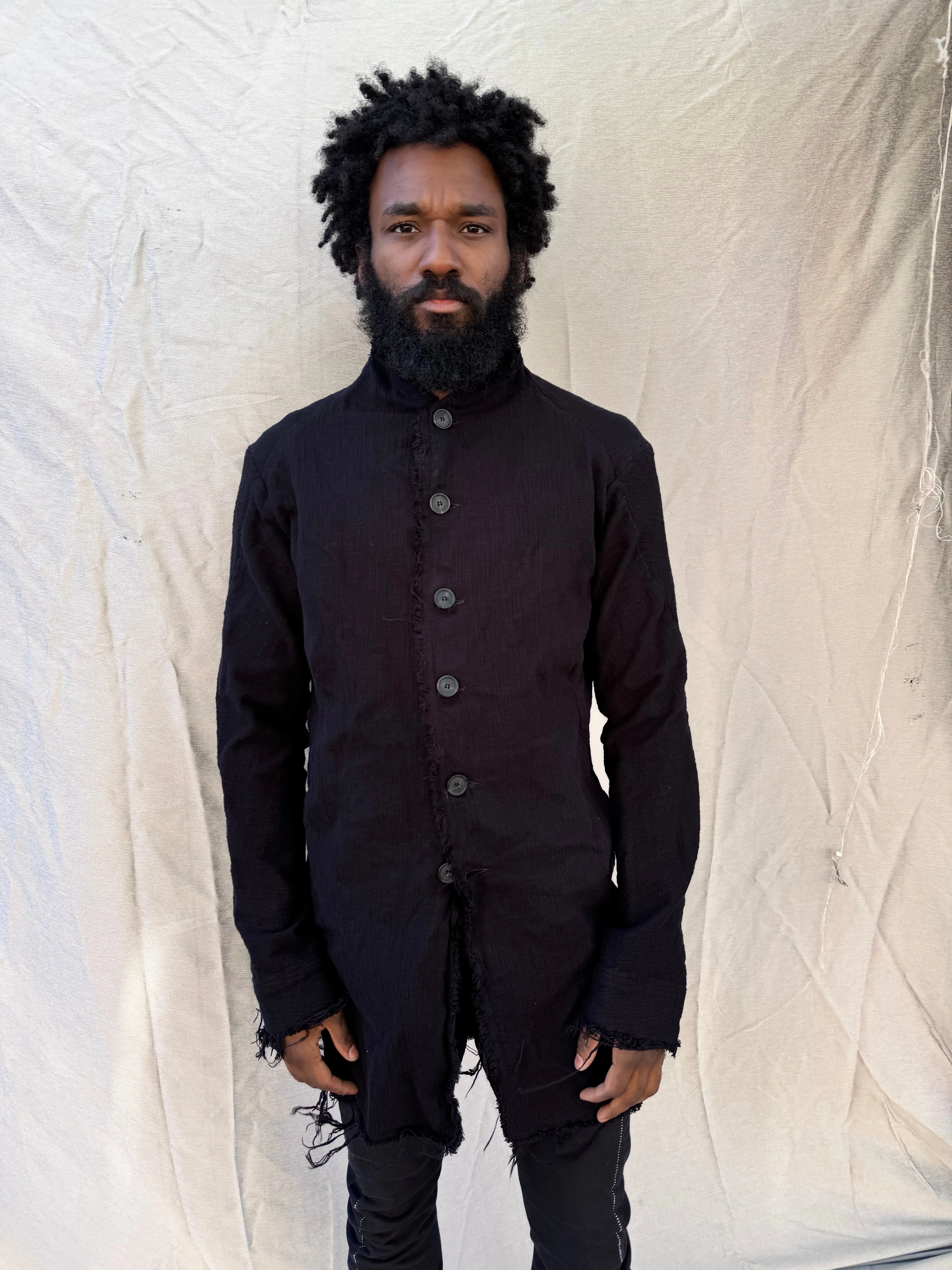 FW25 || PROTOLOGICAL ARCHETYPE LONG SHIRT JACKET || BLACK sold by zam barrett product image thumbnail 2
