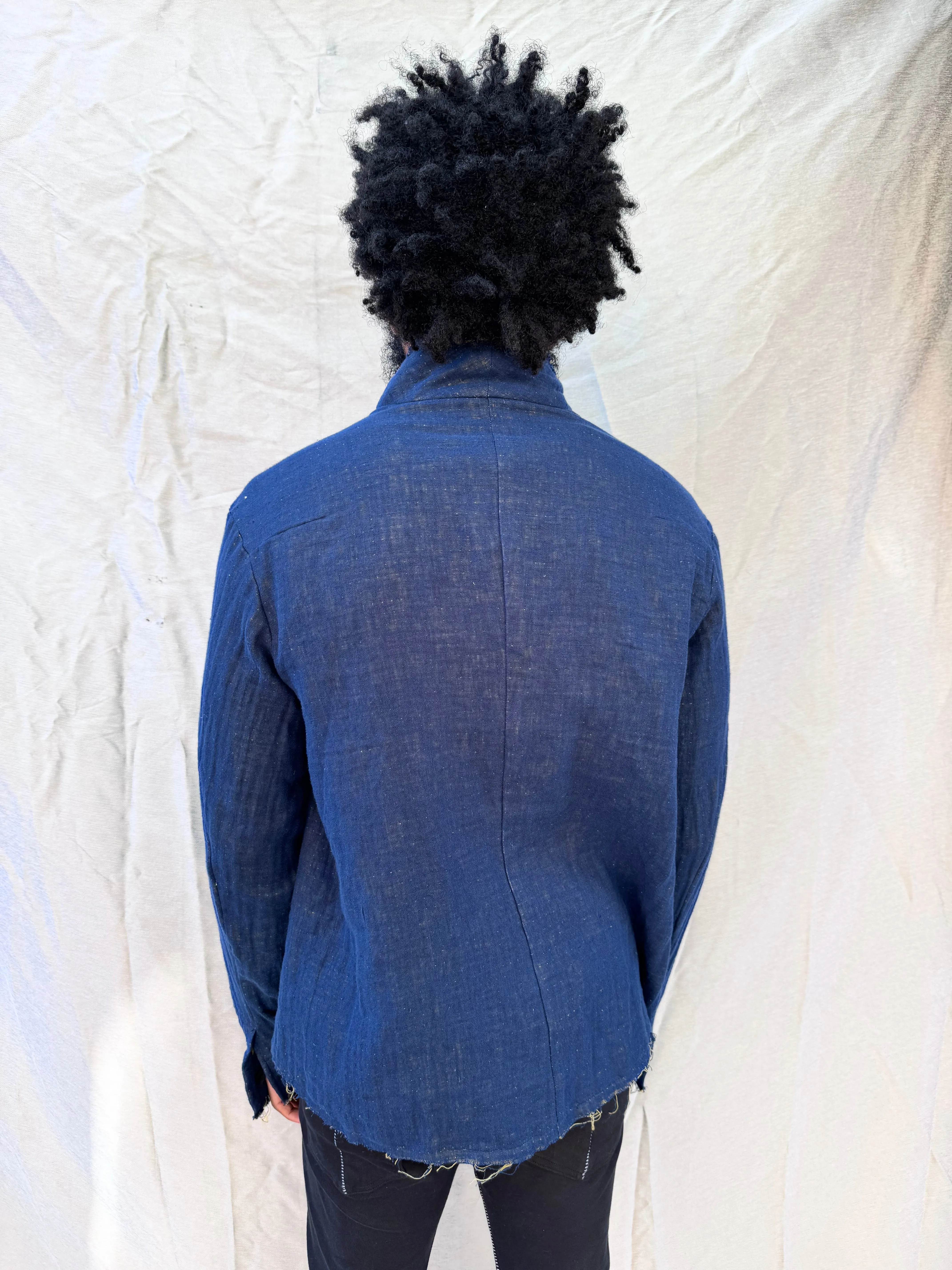 FW25 || PROTOLOGICAL ARCHETYPE SHIRT || LINEN || BLUE sold by zam barrett product image thumbnail 4