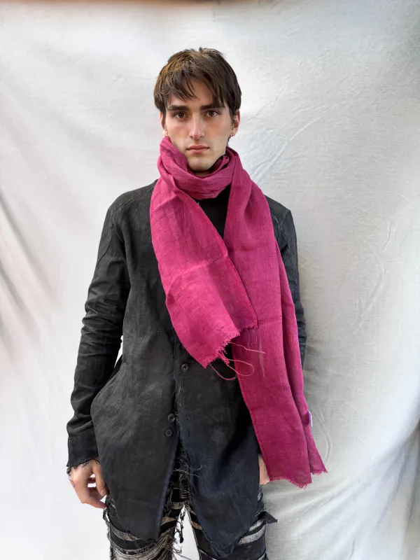 FW25 || CLASSIC LONG SLIM SCARF || LINEN - RED made by zam barrett