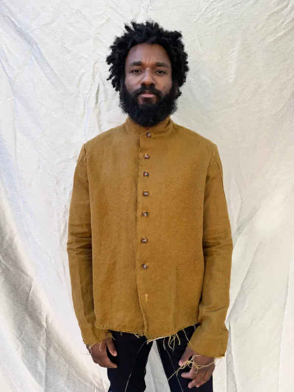 FW25 || PROTOLOGICAL ARCHETYPE SHIRT || RUST HEAVY LINEN made by zam barrett