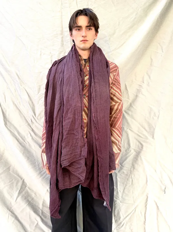 FW25 || LARGE BOILED WOOL STOLE SCARF || BLACKENED BRICK sold by zam barrett