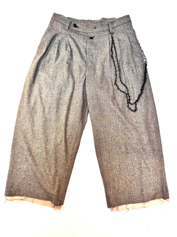 FW25 || TAILORED CROPPED PANTHEON PANTS|| 100% WOOL -SPECKLED SAND sold by zam barrett