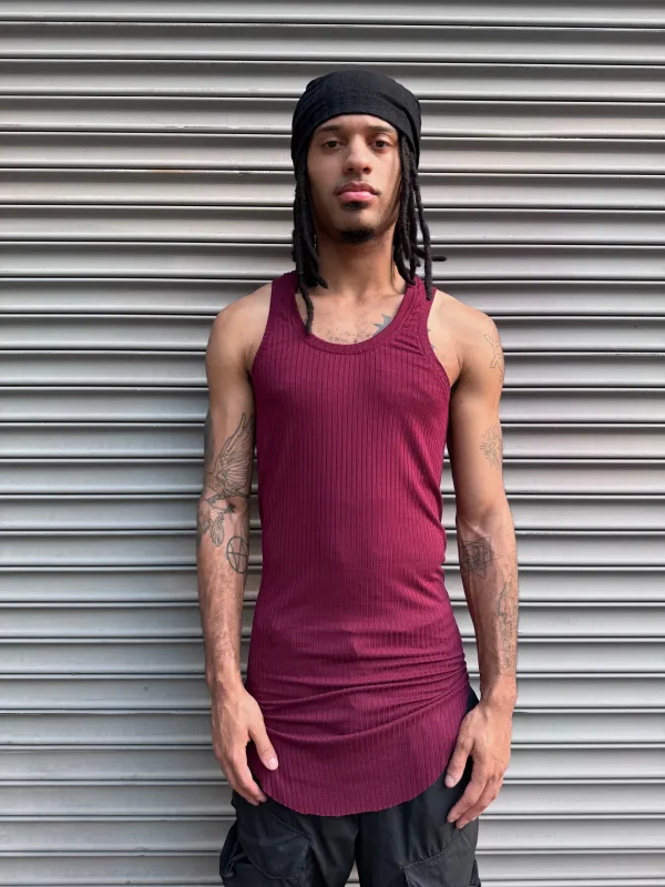 ZBT JAMAICA || A TANK || MAROON RIBBED sold by zam barrett