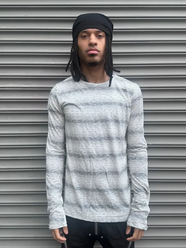 ZBT JAMAICA || .5 PRIMORDIAL LONG SLEEVE || STRIPE/WHITE GRADIENT sold by zam barrett