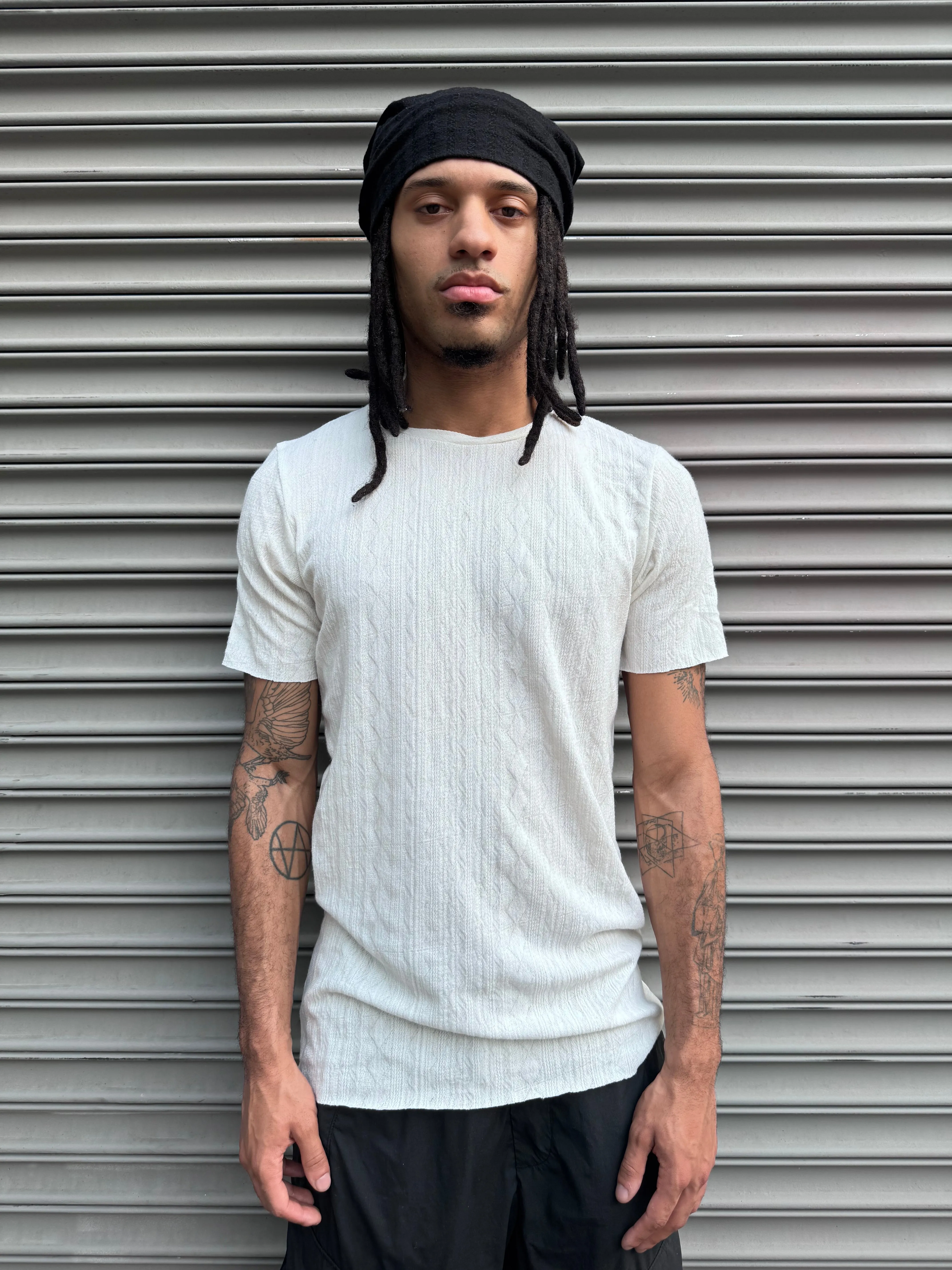 ZBT JAMAICA || SHORT SLEEVE ECHADH || JACQUARD/OFFWHITE sold by zam barrett