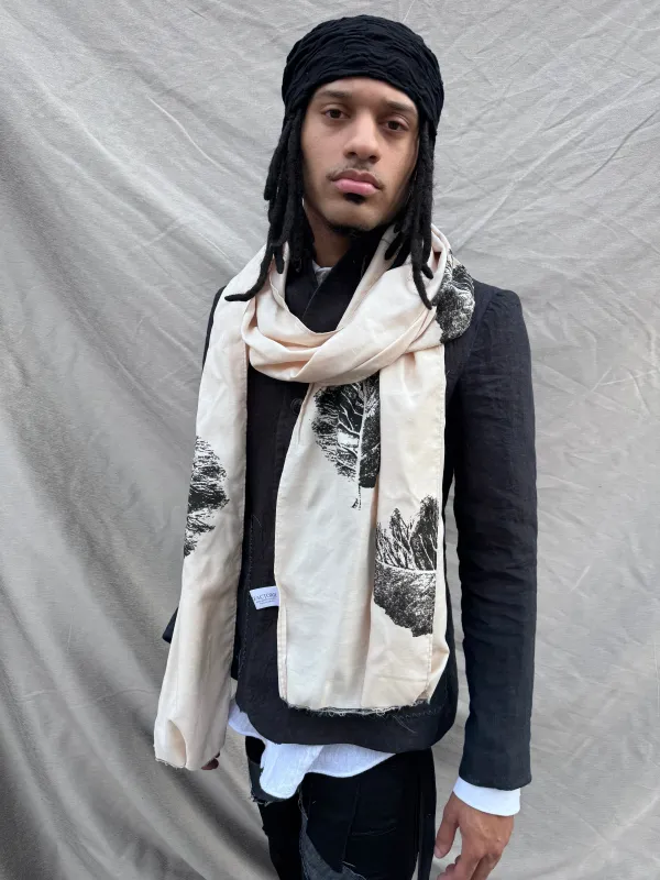SS25 || SLIM DRY JAMAICAN LEAF RAYON SCARF ||.  ECRU sold by zam barrett