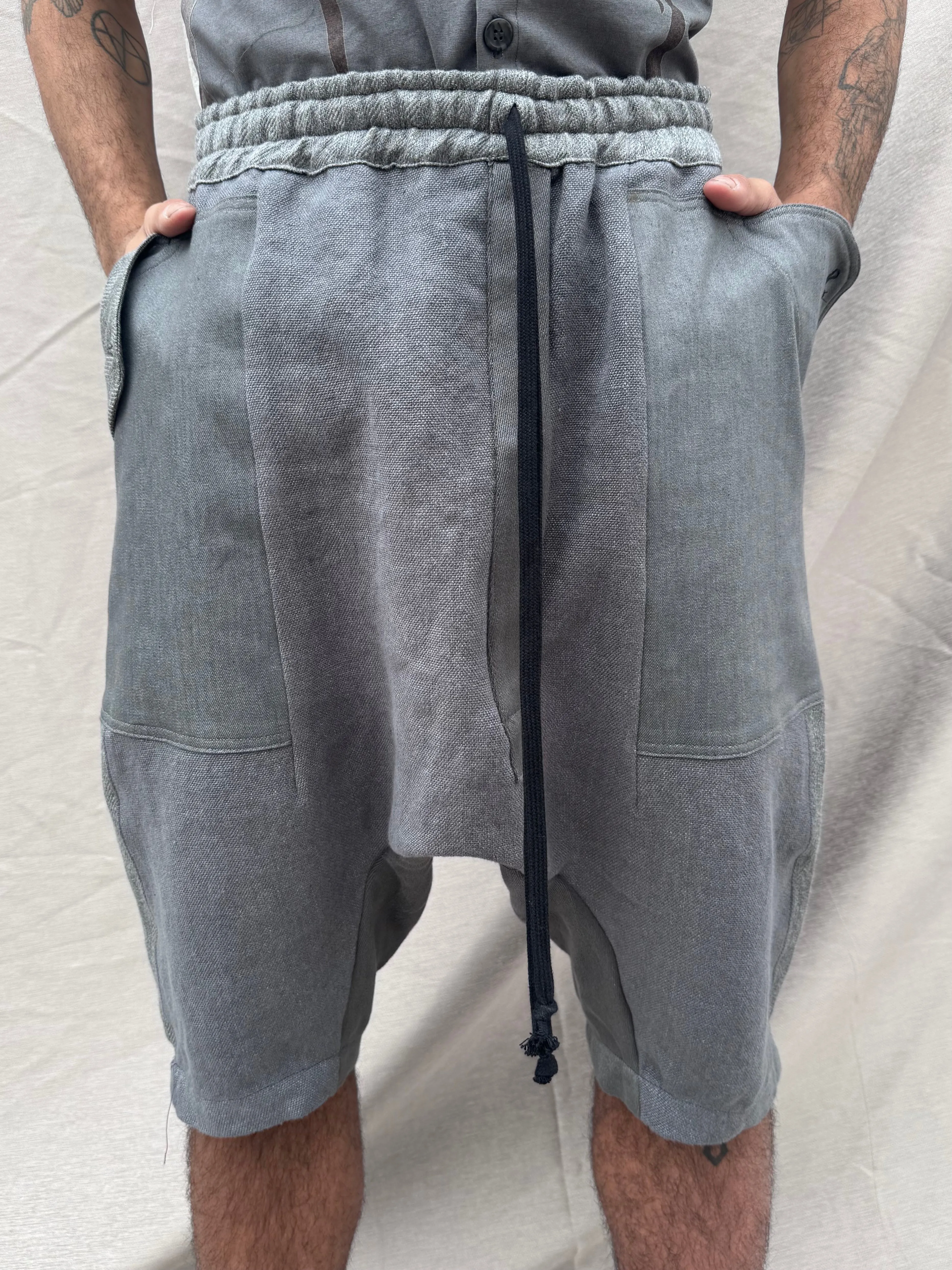 SS25 || ASYMMETRIC ZIP PLACKET ZERO SHORTS || GREY sold by zam barrett product image thumbnail 5
