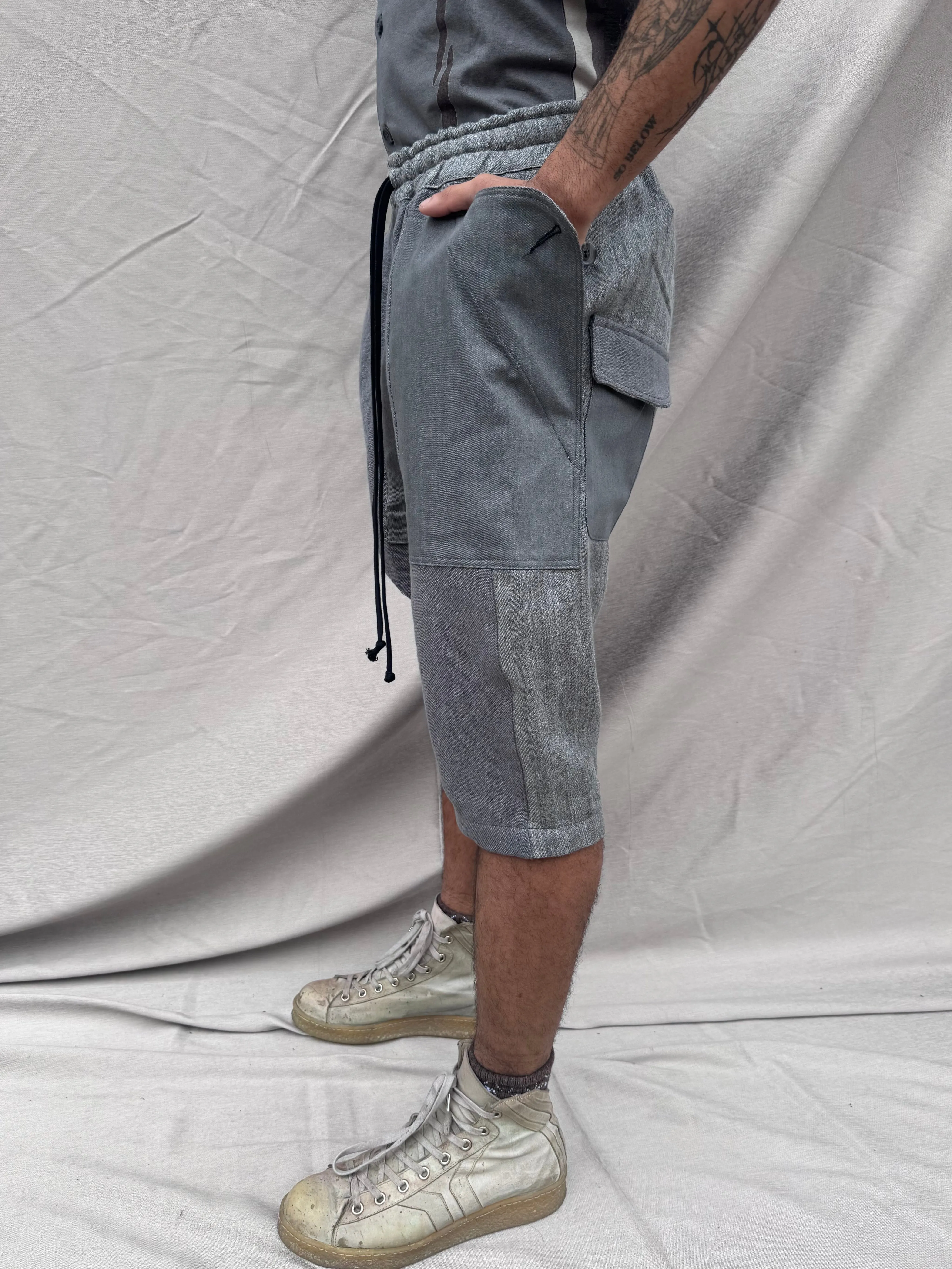SS25 || ASYMMETRIC ZIP PLACKET ZERO SHORTS || GREY sold by zam barrett product image thumbnail 2