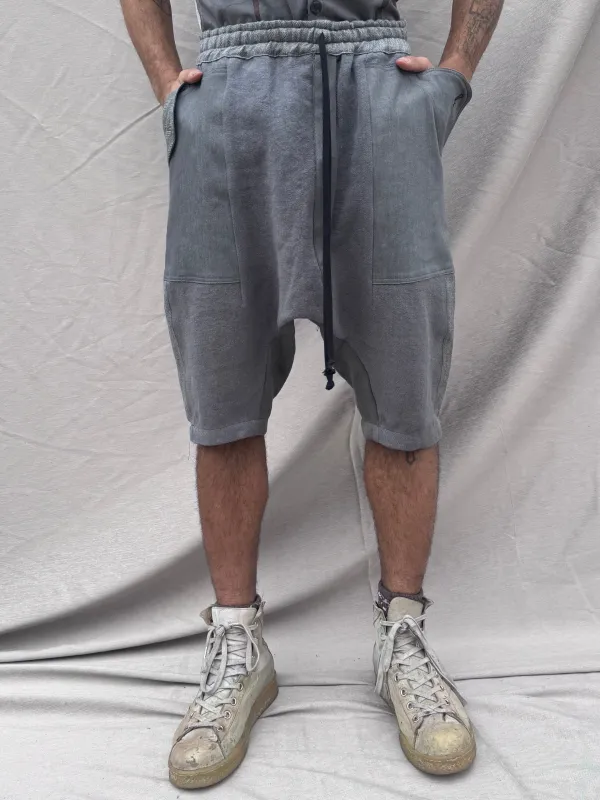 SS25 || ASYMMETRIC ZIP PLACKET ZERO SHORTS || GREY sold by zam barrett