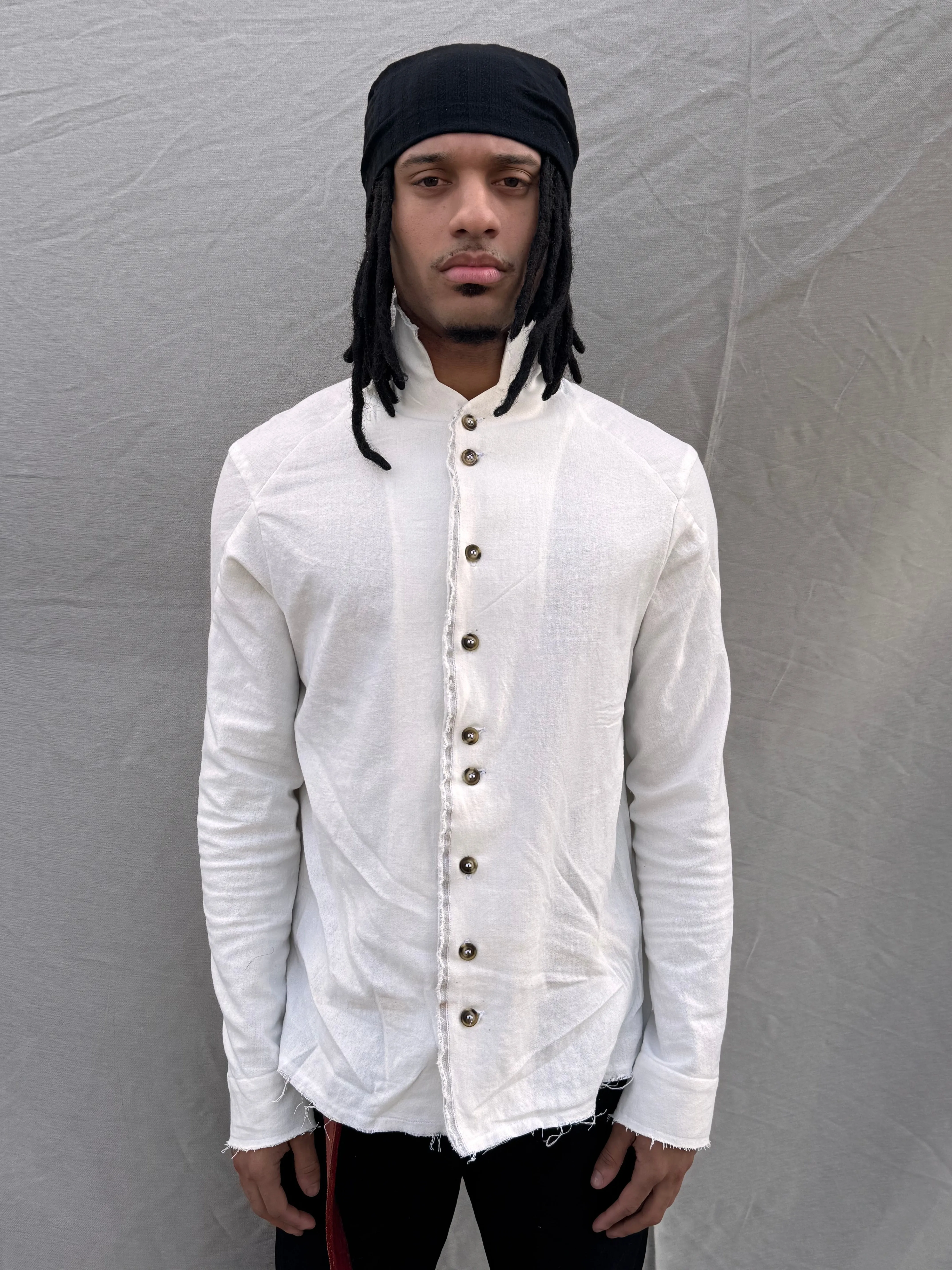 SS25 || PROTOLOGICAL ARCHETYPE CLASSIC || LINEN SHIRT || WHITE sold by zam barrett