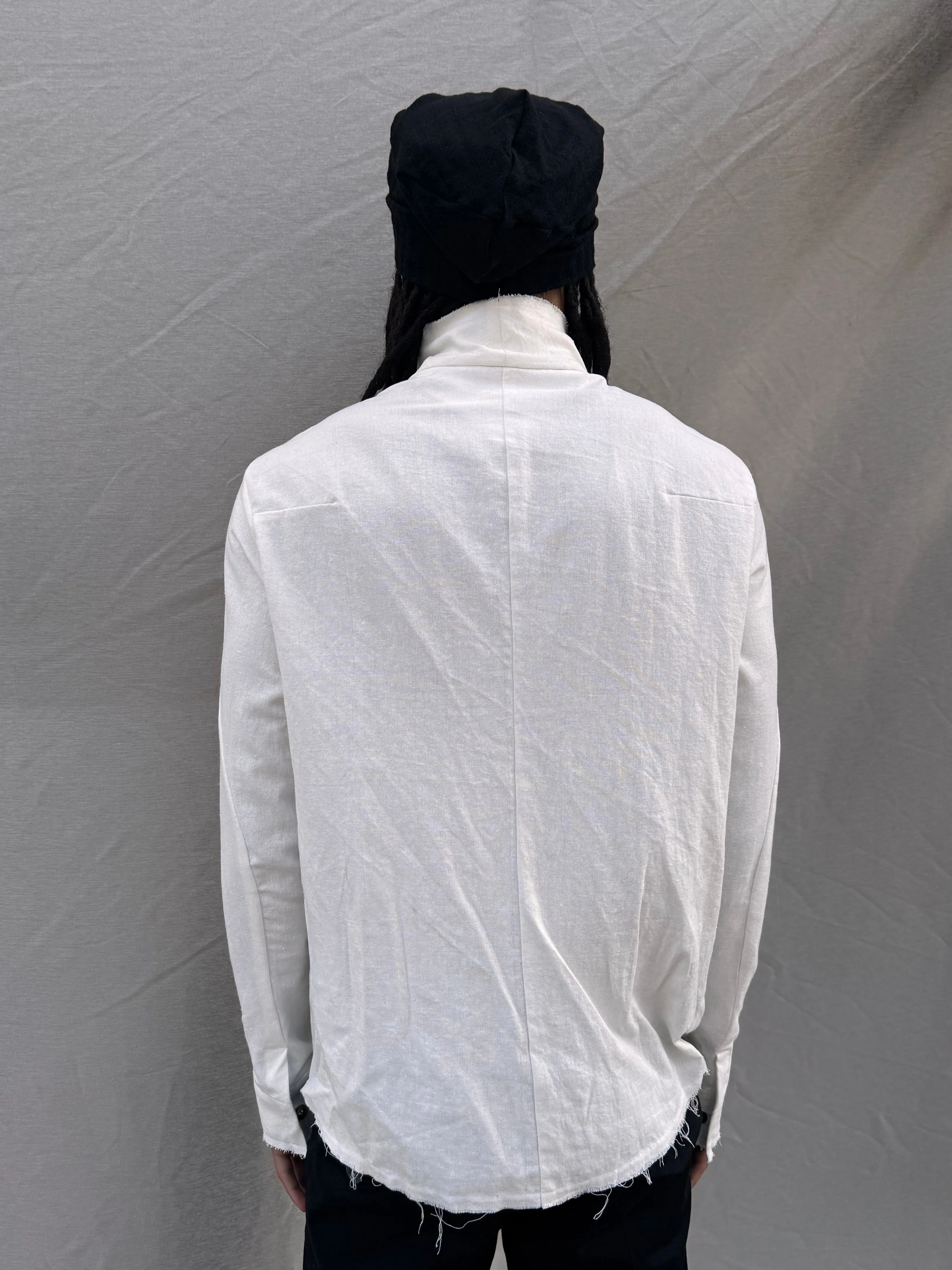 SS25 || PROTOLOGICAL ARCHETYPE CLASSIC || LINEN SHIRT || WHITE sold by zam barrett product image thumbnail 4