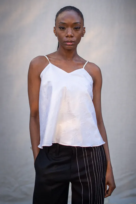FW24 || SILK DOUBLE LAYER CAMISOLE TOP || MARL sold by zam barrett