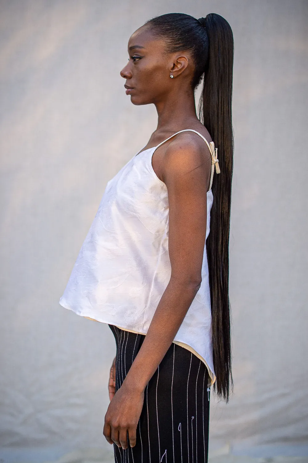FW24 || SILK DOUBLE LAYER CAMISOLE TOP || MARL sold by zam barrett product image thumbnail 2