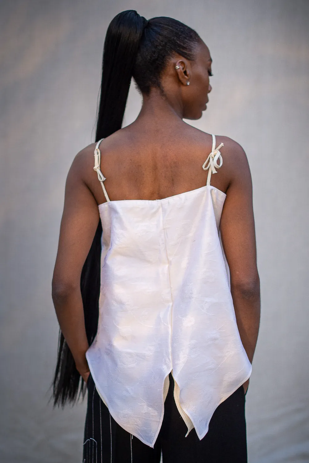 FW24 || SILK DOUBLE LAYER CAMISOLE TOP || MARL sold by zam barrett product image thumbnail 3