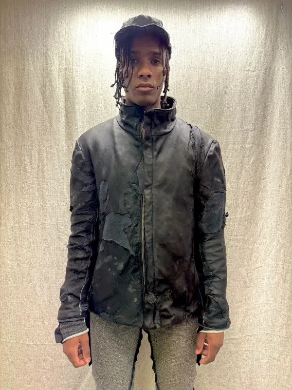 FW24 || HIGH NECK MINIMALIST OVERSIZED JACKET || BLACK MOONSTAR made by zam barrett