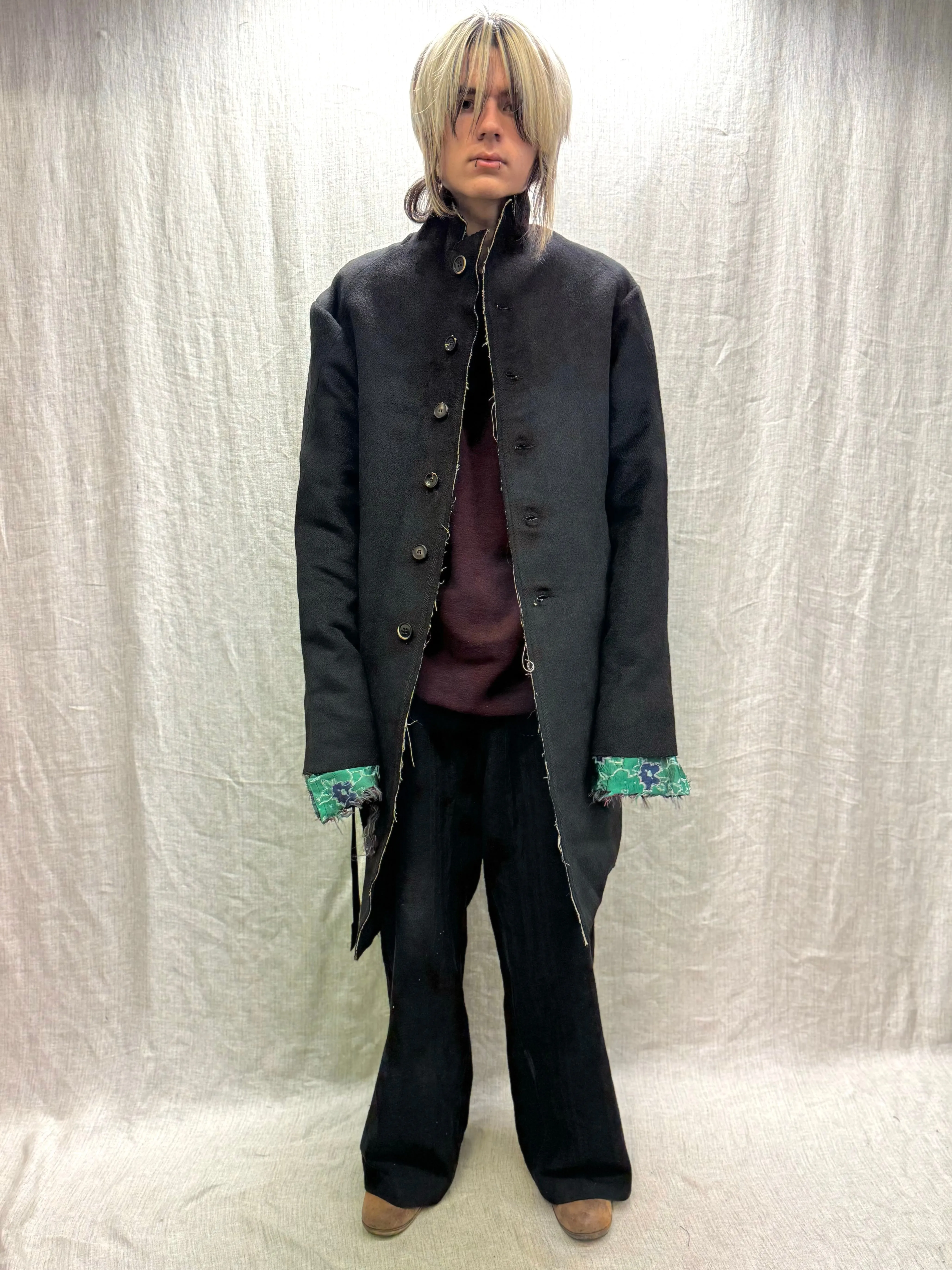 FW24 || PROTOLOGICAL ARCHETYPE LONG COAT || BLACK WOOL sold by zam barrett product image thumbnail 4