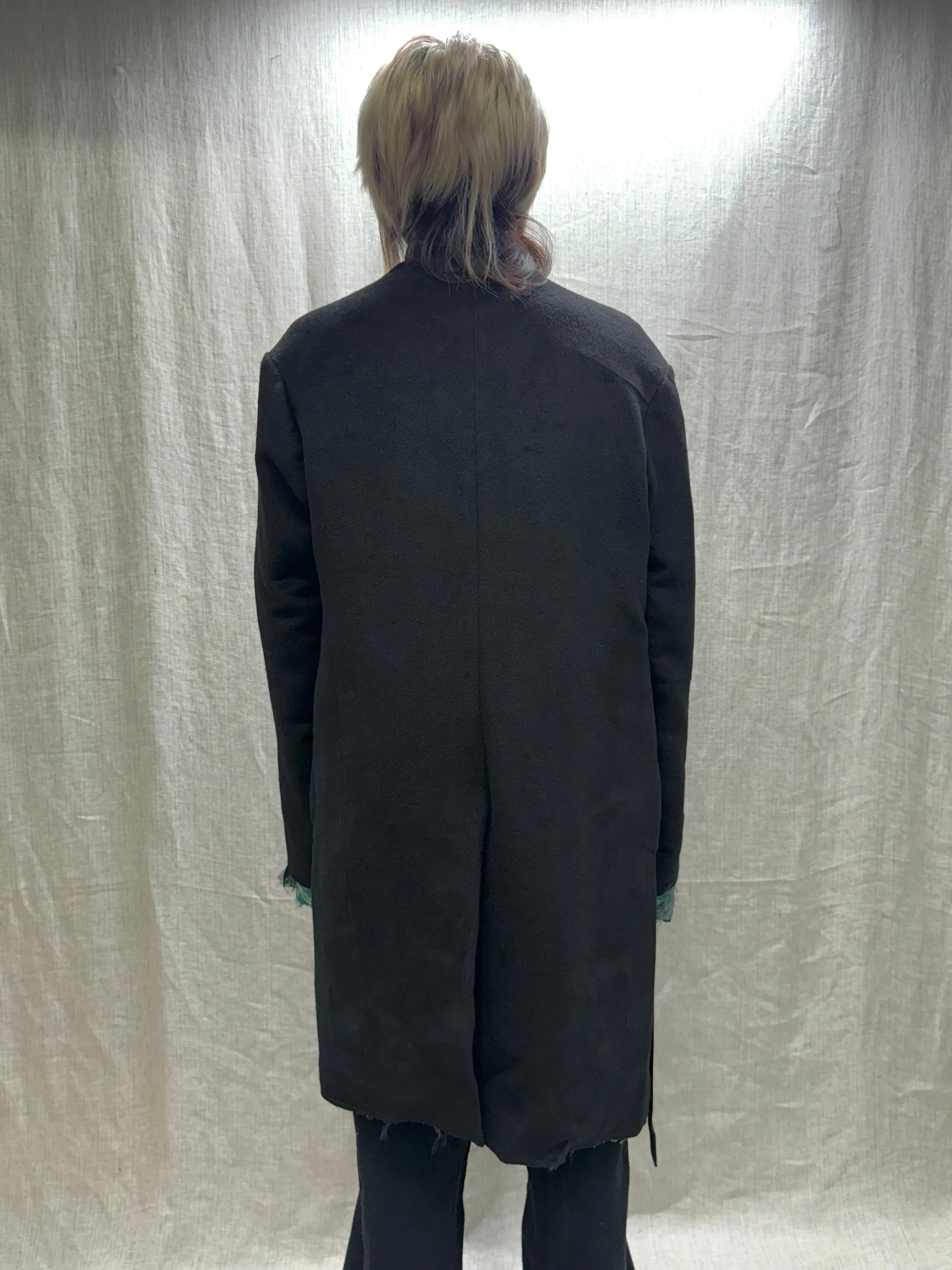 FW24 || PROTOLOGICAL ARCHETYPE LONG COAT || BLACK WOOL sold by zam barrett product image thumbnail 3