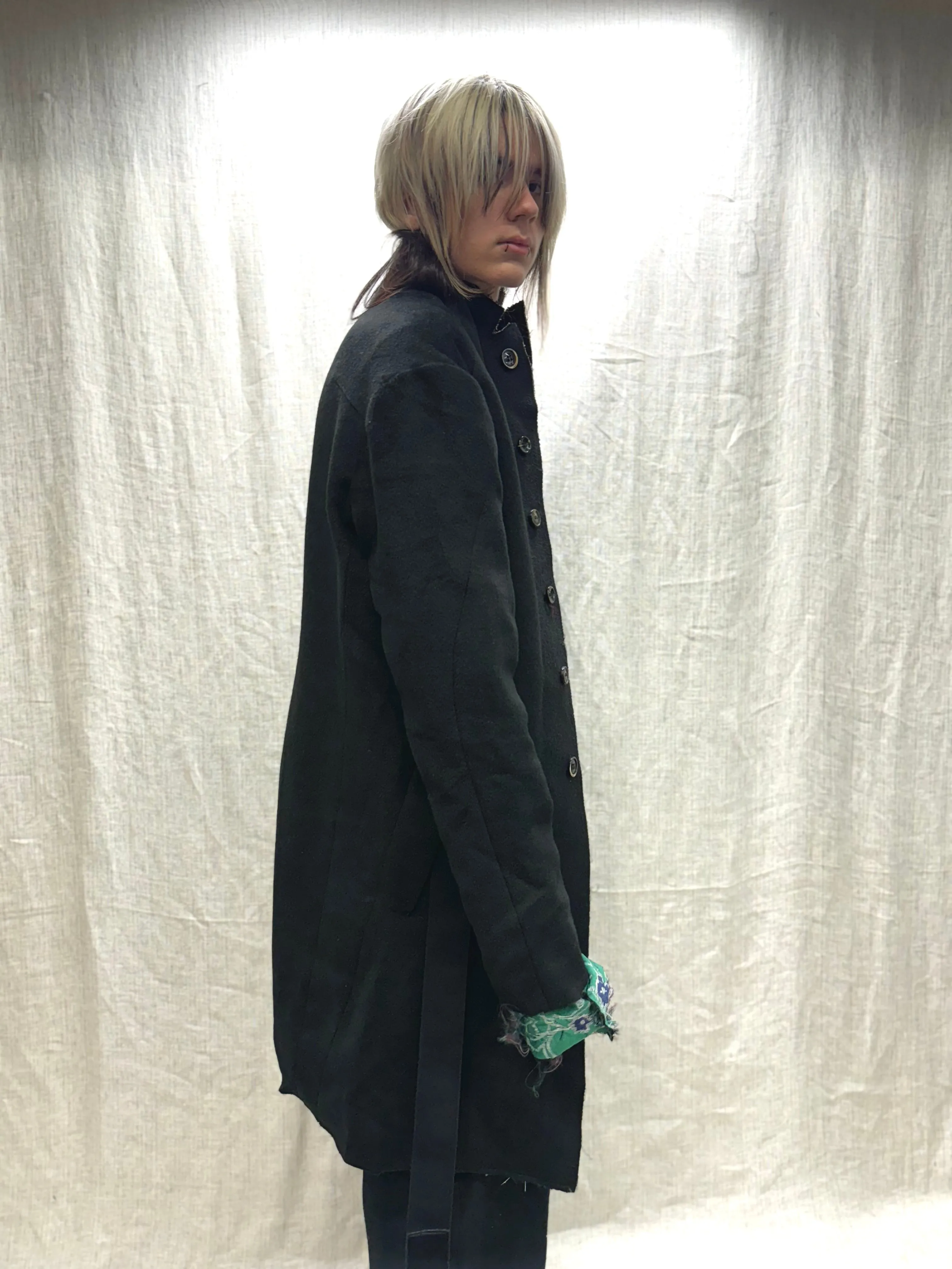 FW24 || PROTOLOGICAL ARCHETYPE LONG COAT || BLACK WOOL sold by zam barrett product image thumbnail 2